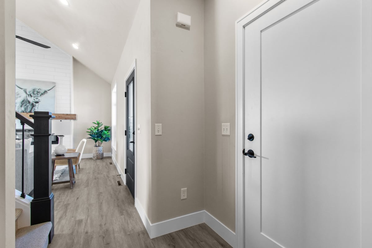 Hallway entrance view leading to living space in a Midwest Design Homes custom build in Appleton, WI