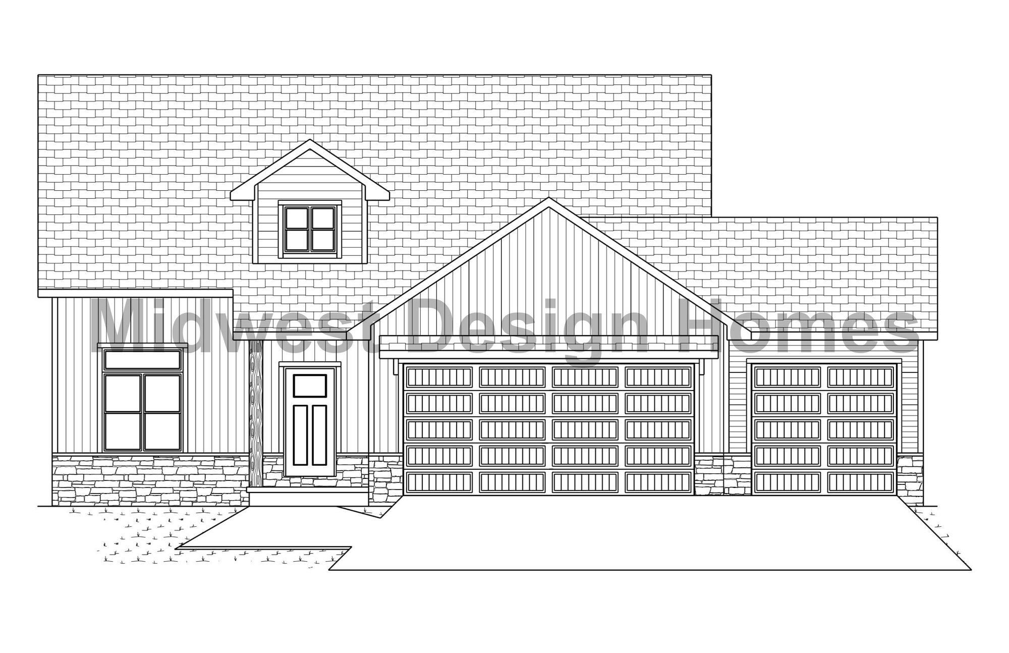 Daylily Front elevation design of a custom-built home in the Fox Cities area by Midwest Design Homes