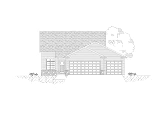 Front elevation design of a custom-built home in the Fox Cities area by Midwest Design Homes