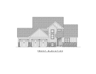 Front elevation drawing of a custom Midwest Design Homes build in Appleton, WI
