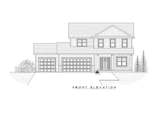 Front elevation drawing of a two-story custom home by Midwest Design Homes in Appleton, WI