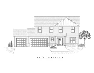 Custom home front elevation rendering by Midwest Design Homes in Kaukauna, WI