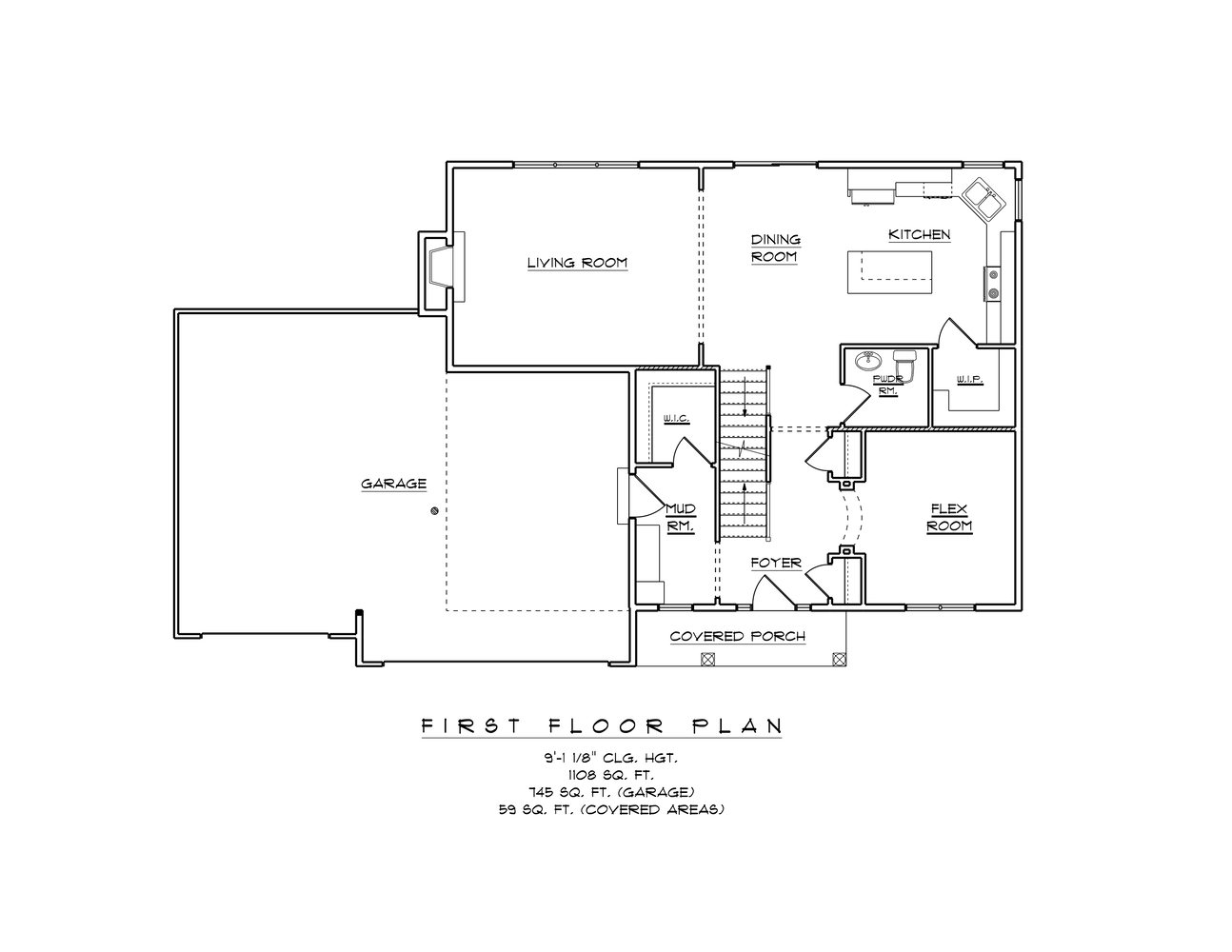 First floor plan of a custom home by Midwest Design Homes in Fox Cities, WI