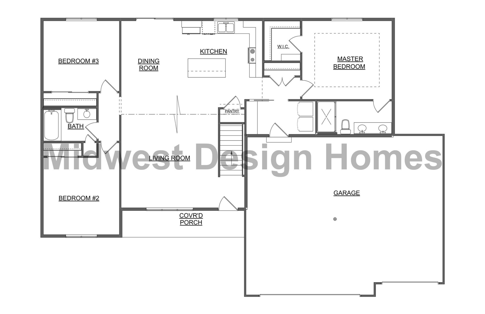 Speedway custom home floor plan layout by Midwest Design Homes in Green Bay, WI