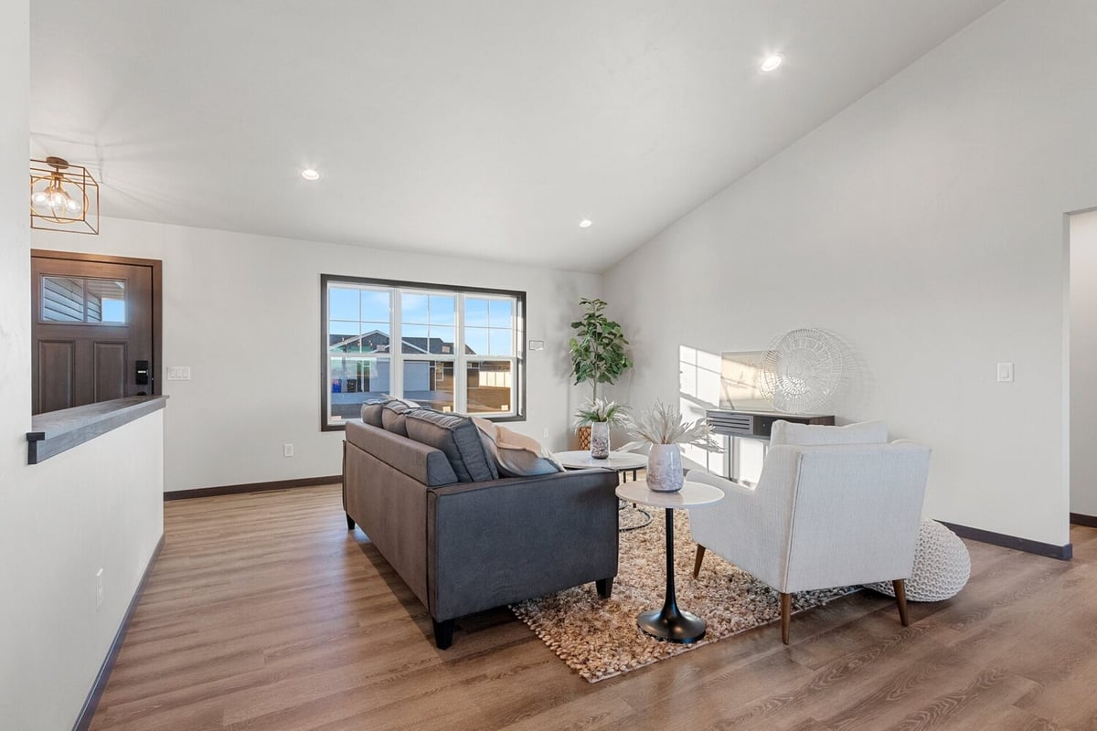 Custom home living area with modern design by Midwest Design Homes in Appleton, WI