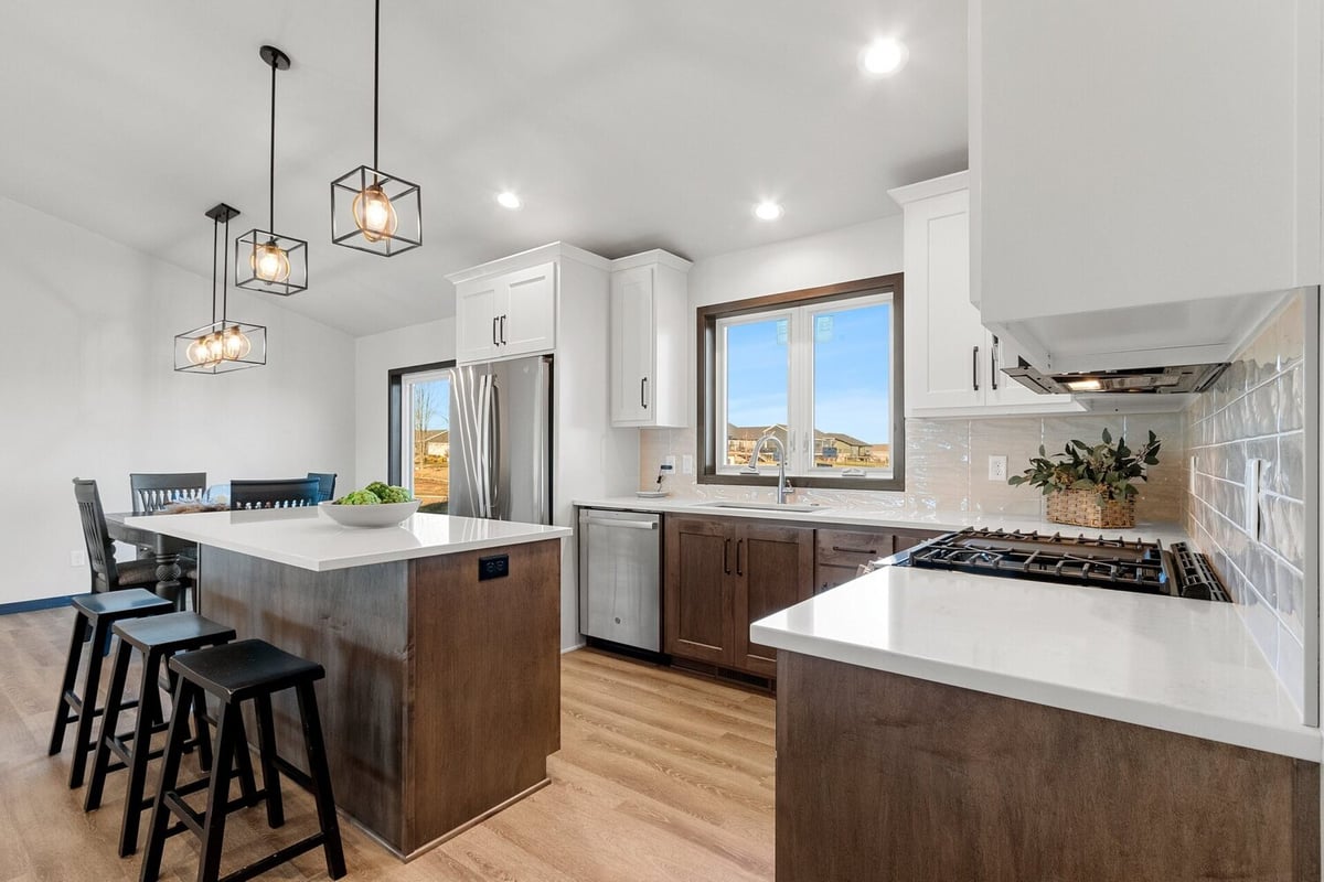 Kitchen and dining area in a Midwest Design Homes custom home in Kaukauna, WI