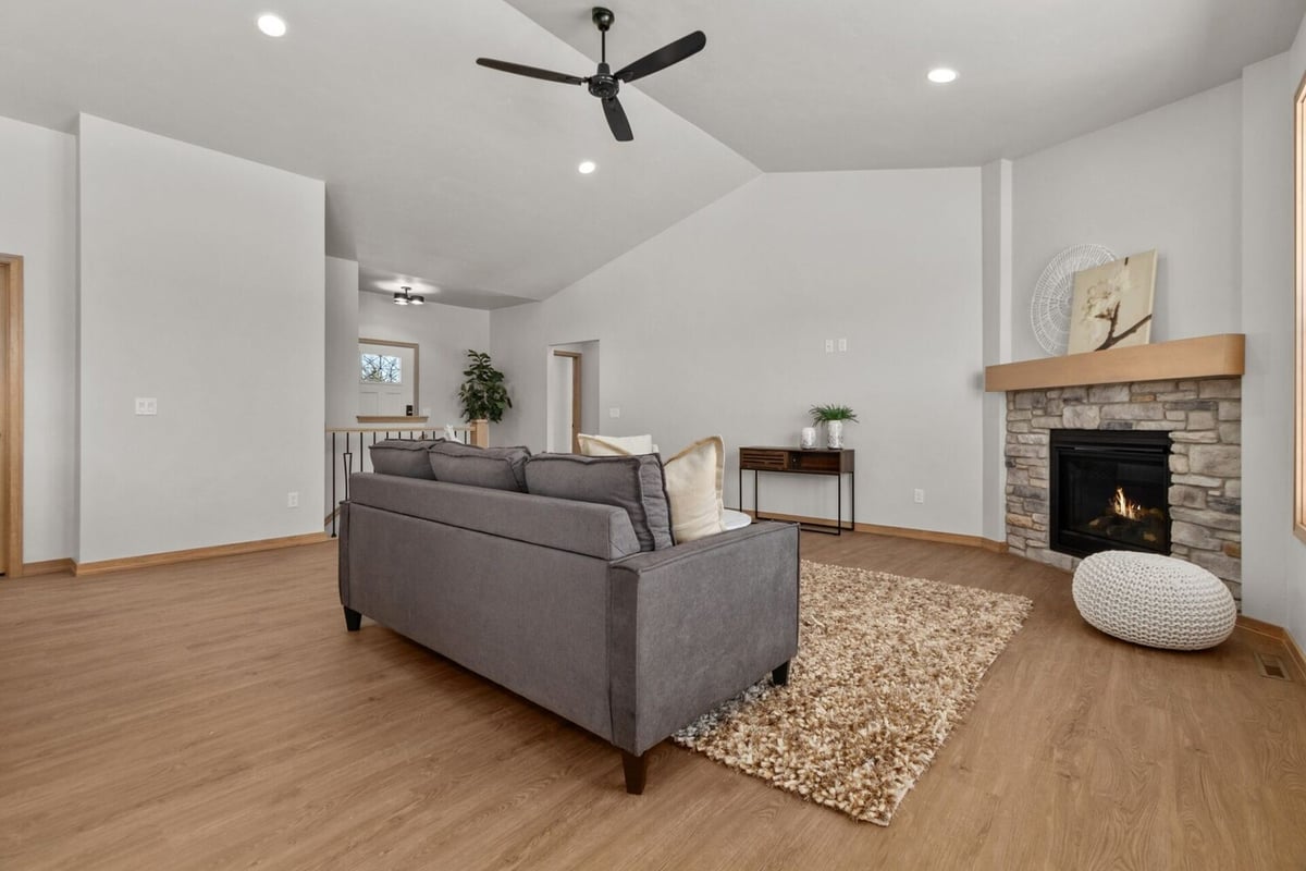 Open living space with natural light designed by Midwest Design Homes in Green Bay, WI