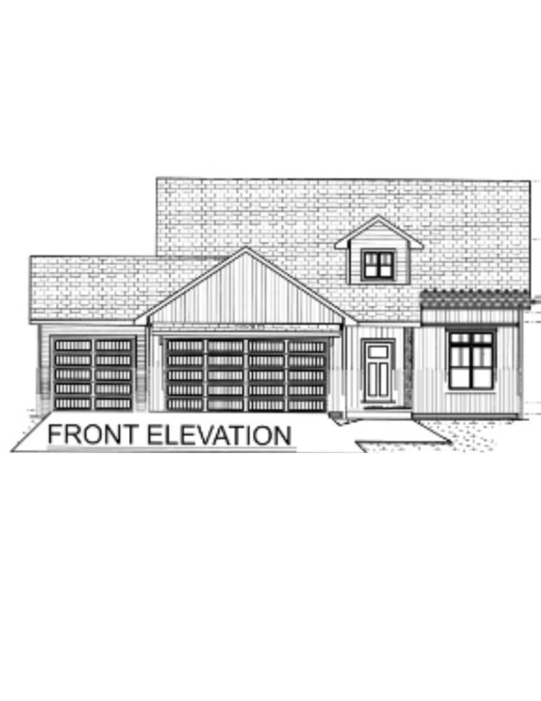 Front elevation drawing of custom home by Midwest Design Homes in Kaukauna, WI