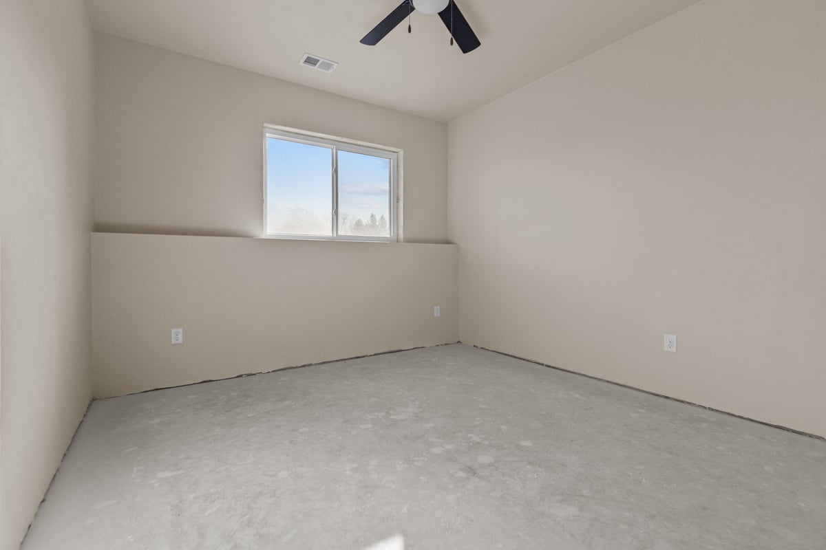 Unfinished bedroom in custom home by Midwest Design Homes in Kaukauna, Wisconsin