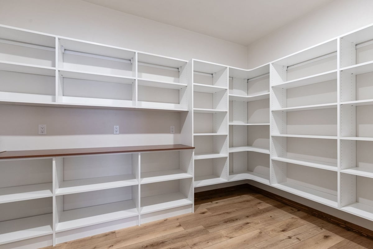 Large built-in pantry system by Midwest Design Homes in Kaukauna, Wisconsin
