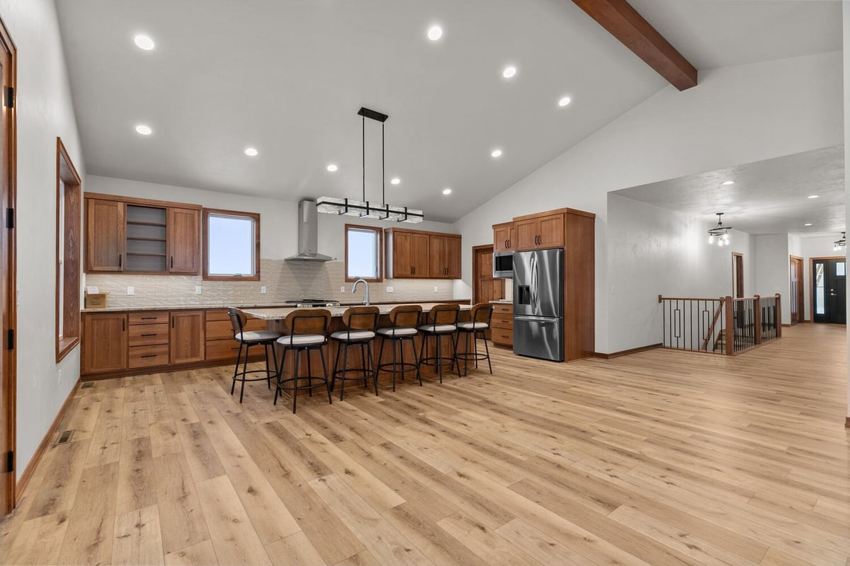 Spacious kitchen and dining area by Midwest Design Homes in Kaukauna custom build