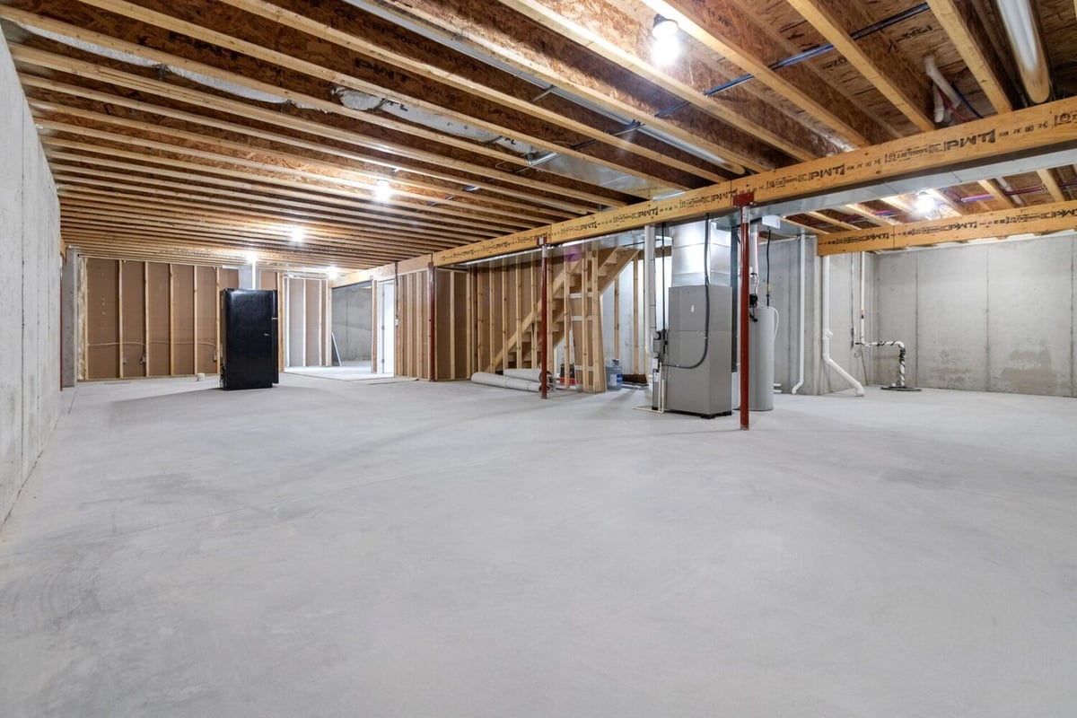 Exposed joist basement built by Midwest Design Homes in Appleton, WI custom home