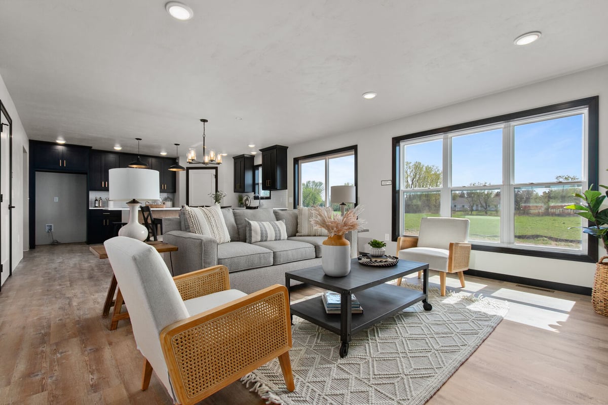 Midwest Design Homes living space with open windows in Kaukauna custom build