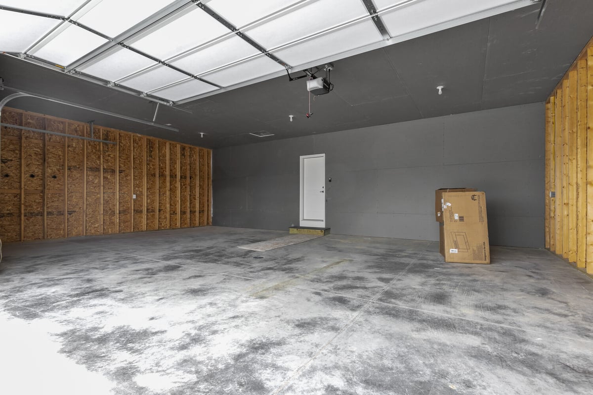 Custom home garage interior in Appleton WI by Midwest Design Homes