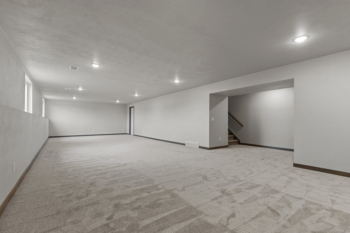 Spacious custom basement in Appleton WI home by Midwest Design Homes