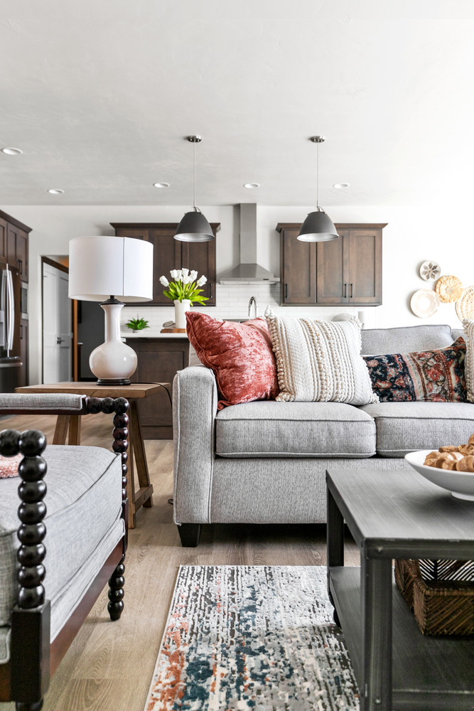 Living area with modern decor in custom home by Midwest Design Homes, Kaukauna, WI