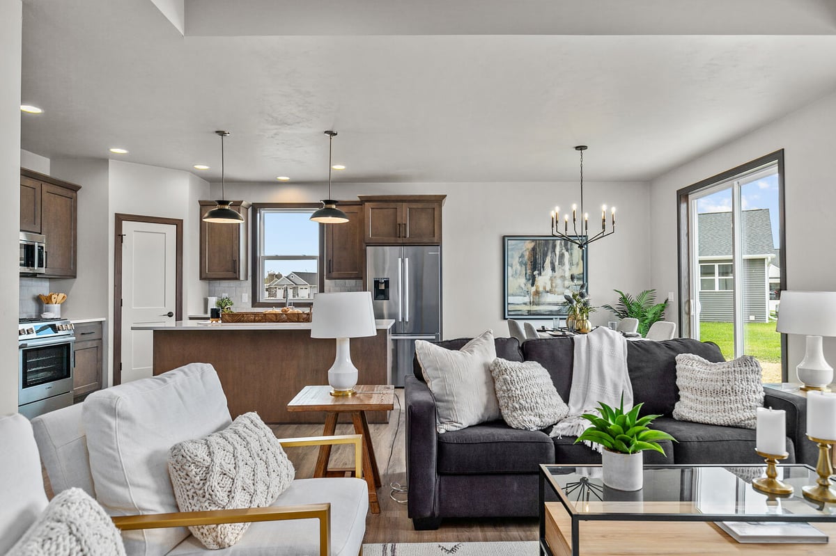 Midwest Design Homes open-concept living and dining space in Appleton, WI