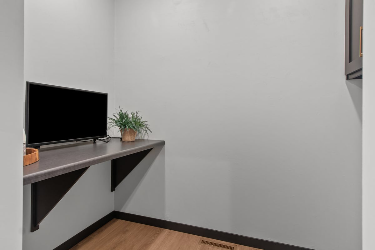 Small workspace in custom home by Midwest Design Homes in Greenville, WI