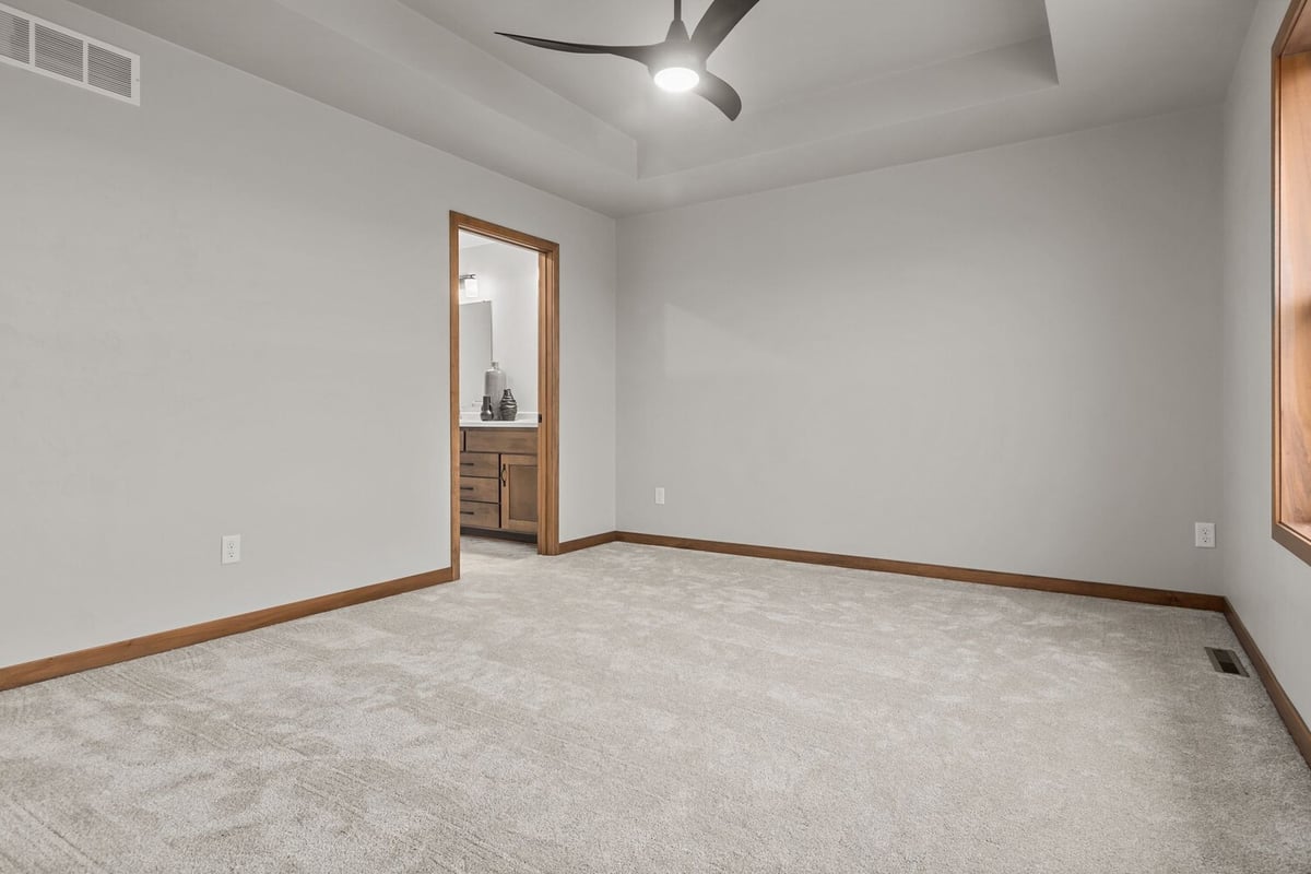 Master bedroom with tray ceiling by Midwest Design Homes in Appleton and Fox Cities, WI