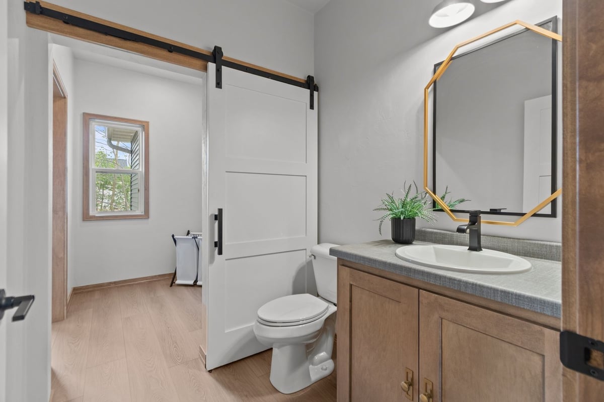 Modern bathroom vanity remodel by Midwest Design Homes in Appleton WI and Green Bay WI