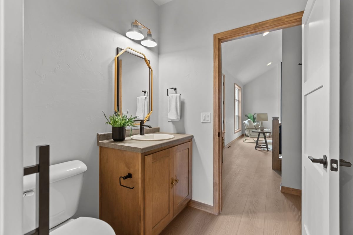 Modern half bath design by Midwest Design Homes in Appleton WI and surrounding areas